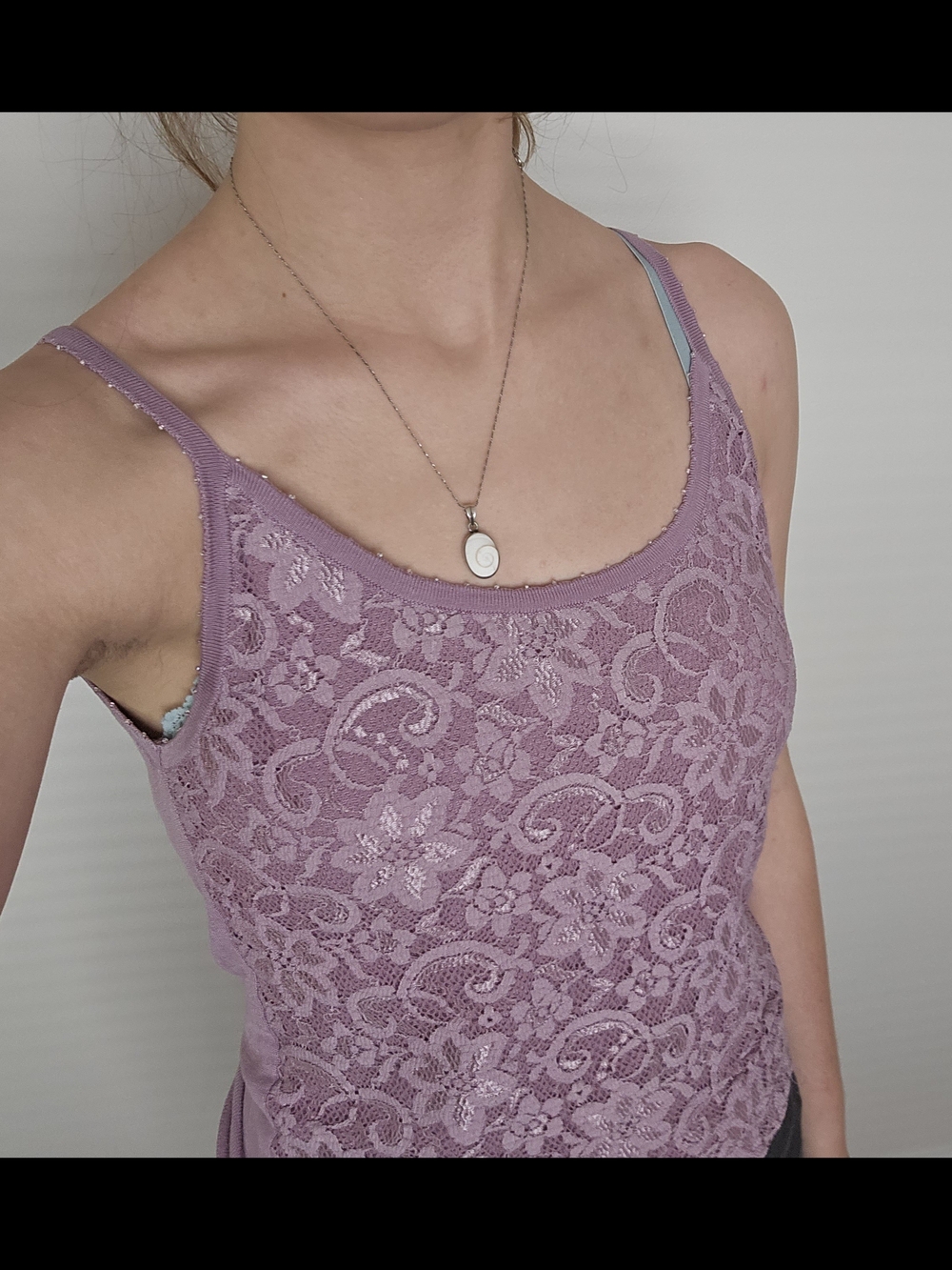 Y2K Bianca Nygard Lavender Lace Tank Top